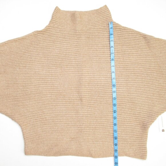 Anthropologie The Kendall Mock-Neck Sweater Neutral Brown XL - Picture 7 of 13